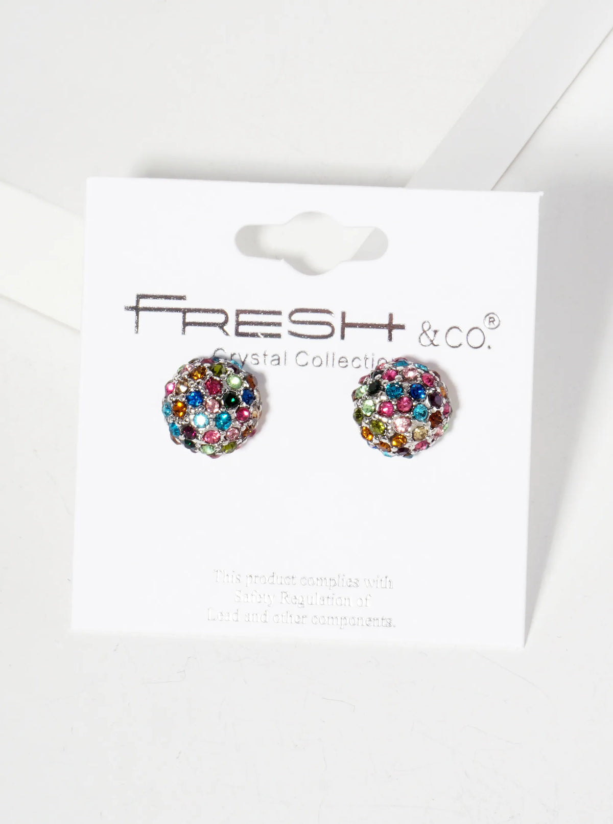 Minimalist Crystal-Pave 10mm Button Stud Earrings