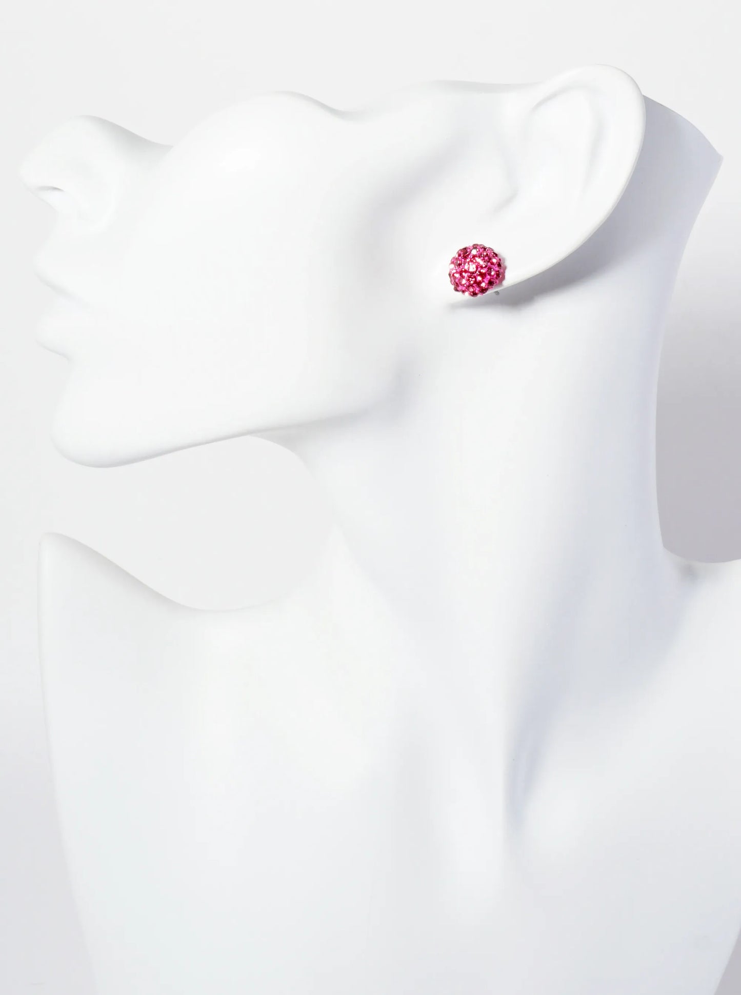 Minimalist Crystal-Pave 10mm Button Stud Earrings