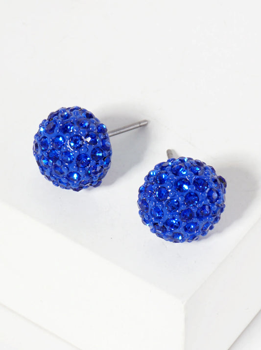 Minimalist Crystal-Pave 10mm Button Stud Earrings