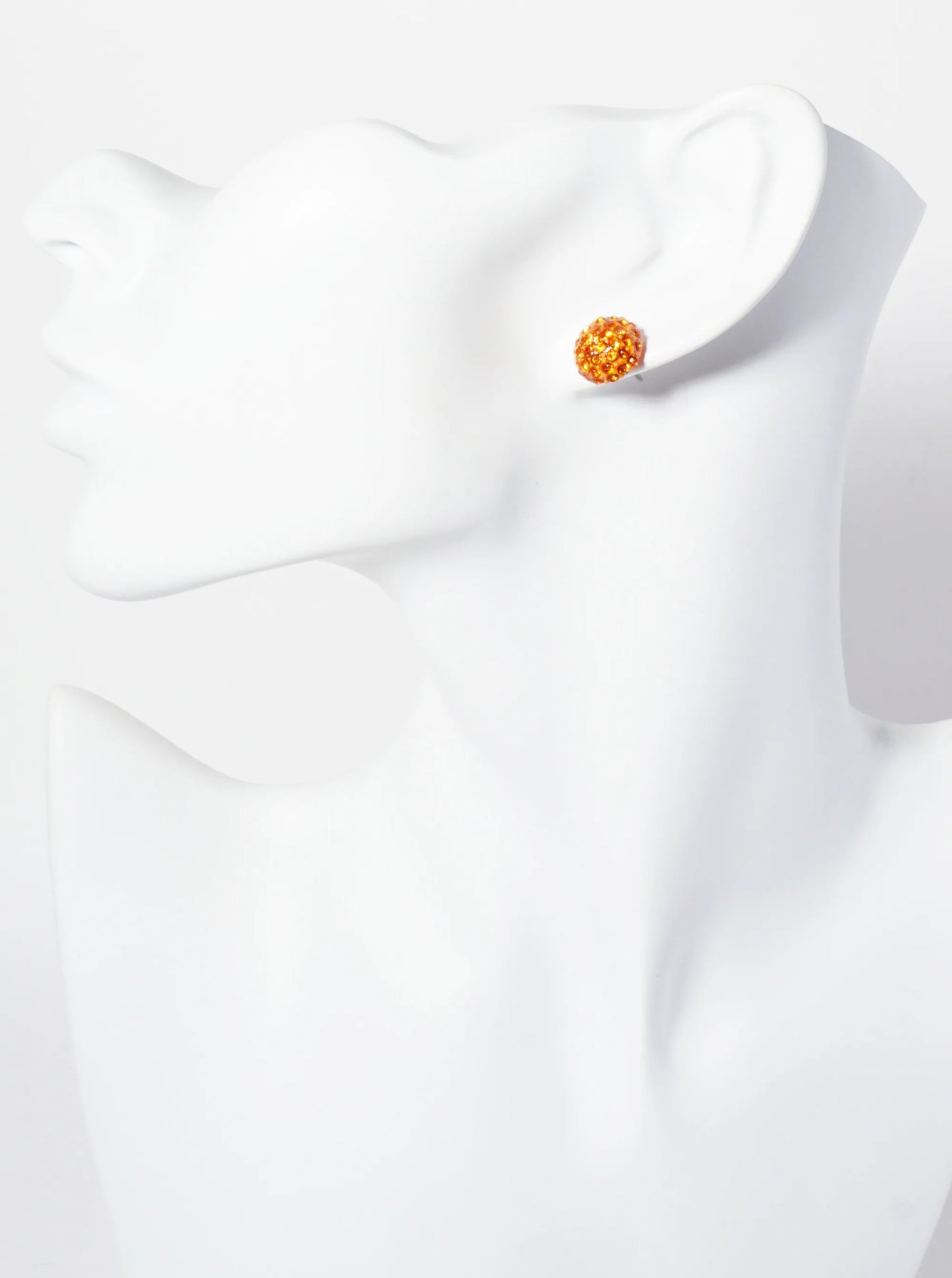 Minimalist Crystal-Pave 10mm Button Stud Earrings
