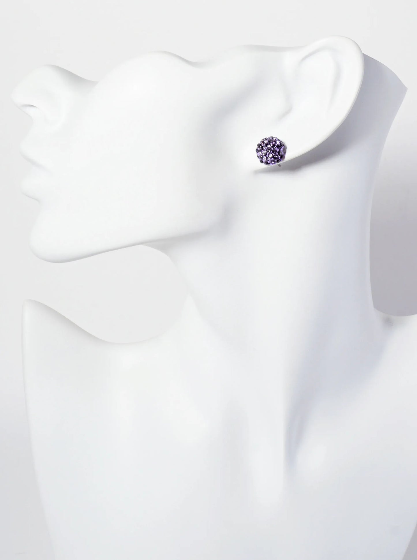 Minimalist Crystal-Pave 10mm Button Stud Earrings