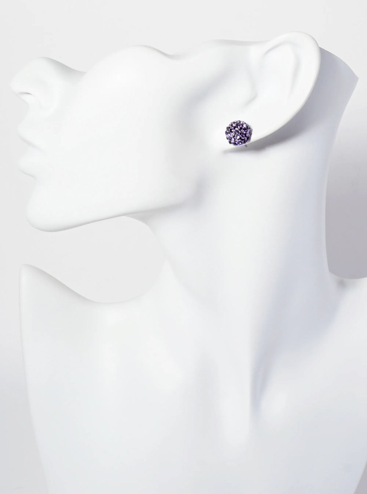 Minimalist Crystal-Pave 10mm Button Stud Earrings