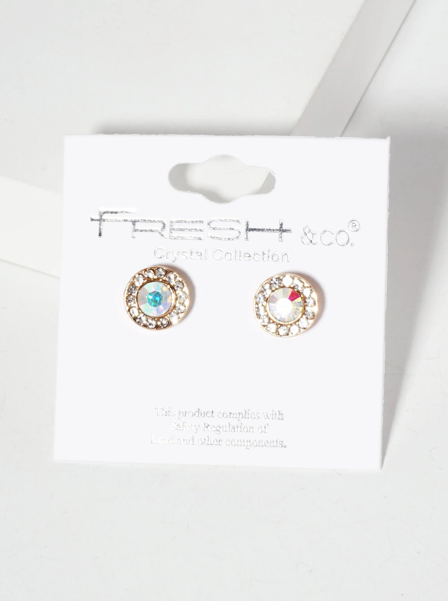 Minimalist Crystal-Pave 10mm Color-Stone Stud Earrings