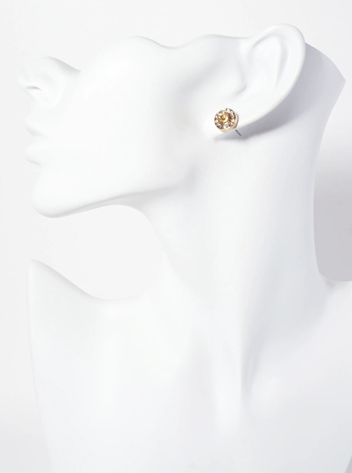 Minimalist Crystal-Pave 10mm Color-Stone Stud Earrings