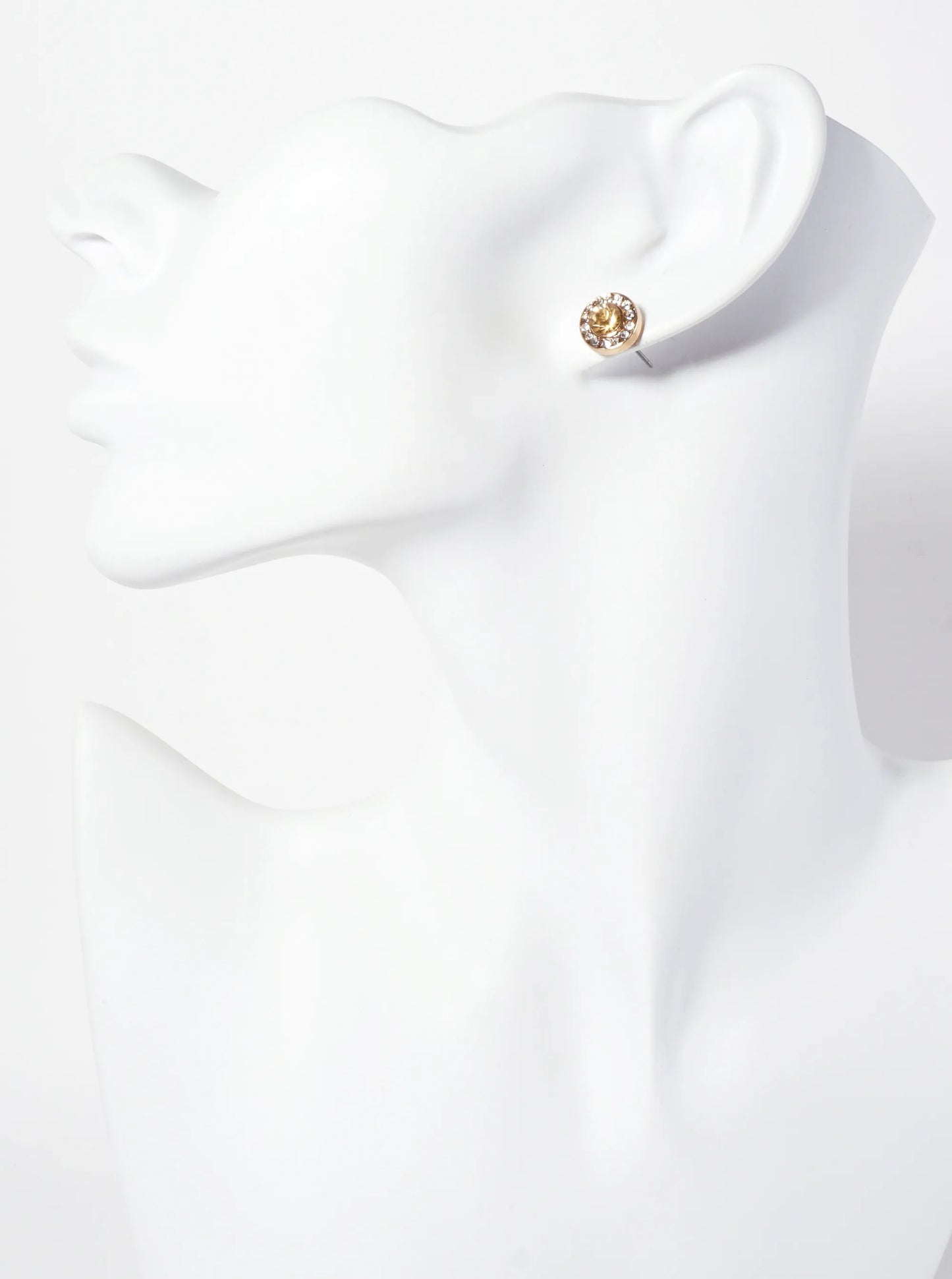 Minimalist Crystal-Pave 10mm Color-Stone Stud Earrings