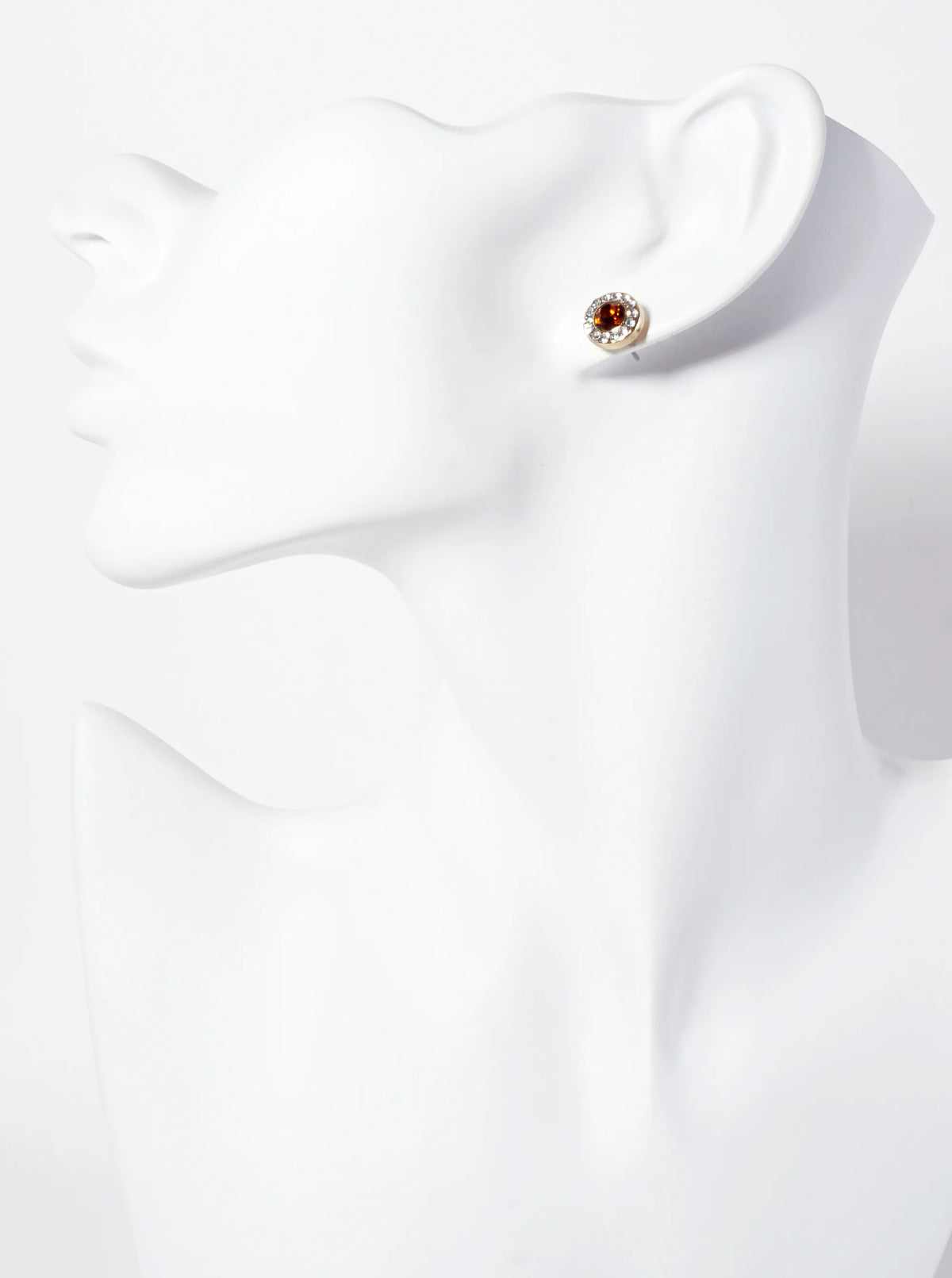 Minimalist Crystal-Pave 10mm Color-Stone Stud Earrings