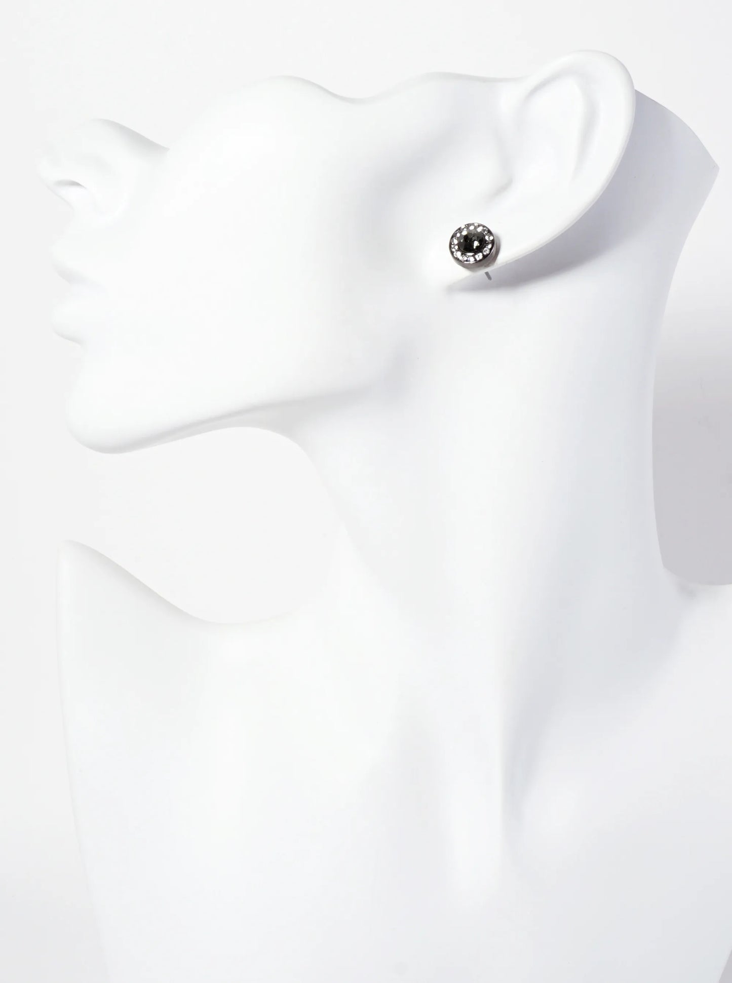 Minimalist Crystal-Pave 10mm Color-Stone Stud Earrings