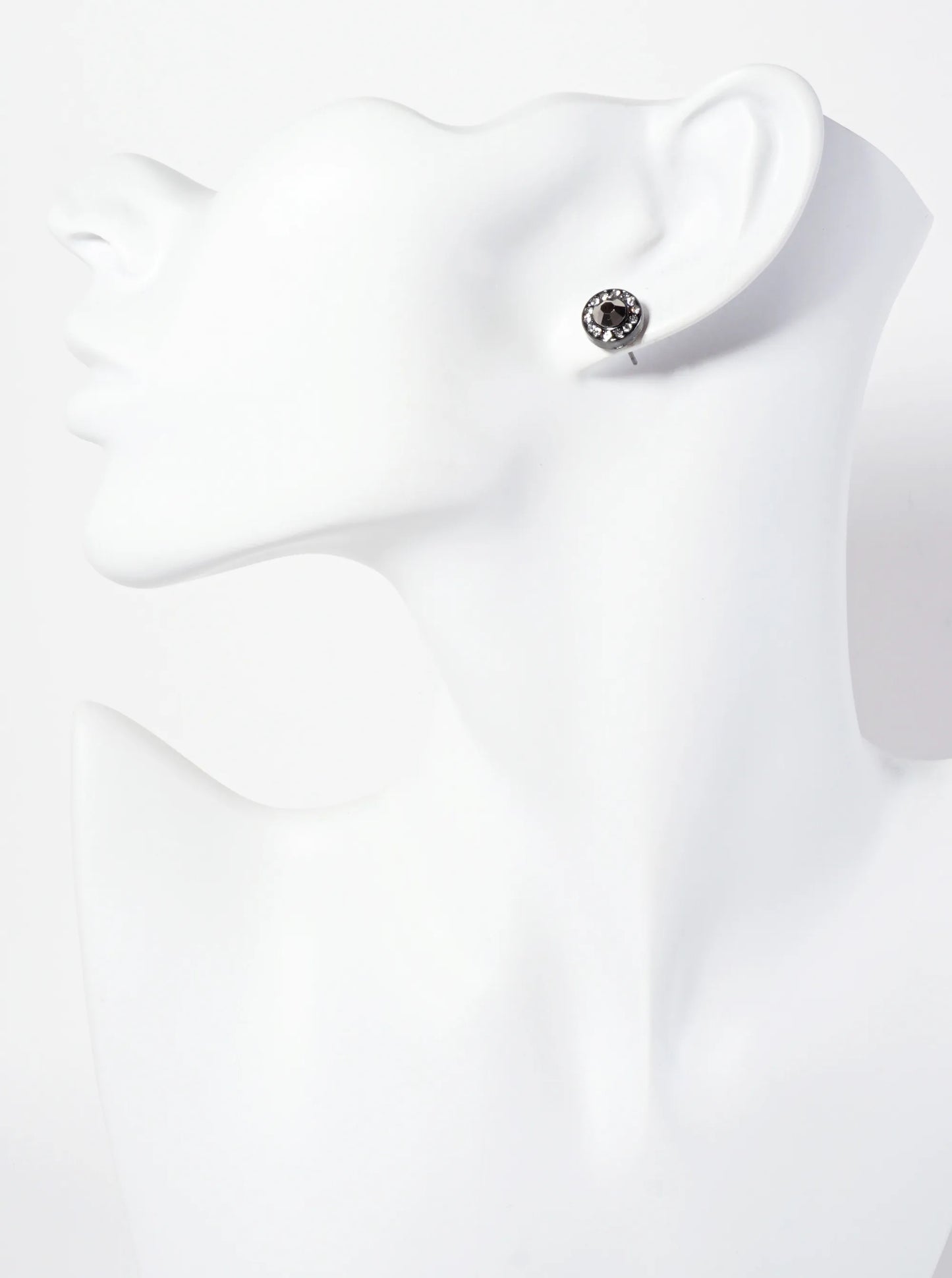 Minimalist Crystal-Pave 10mm Color-Stone Stud Earrings