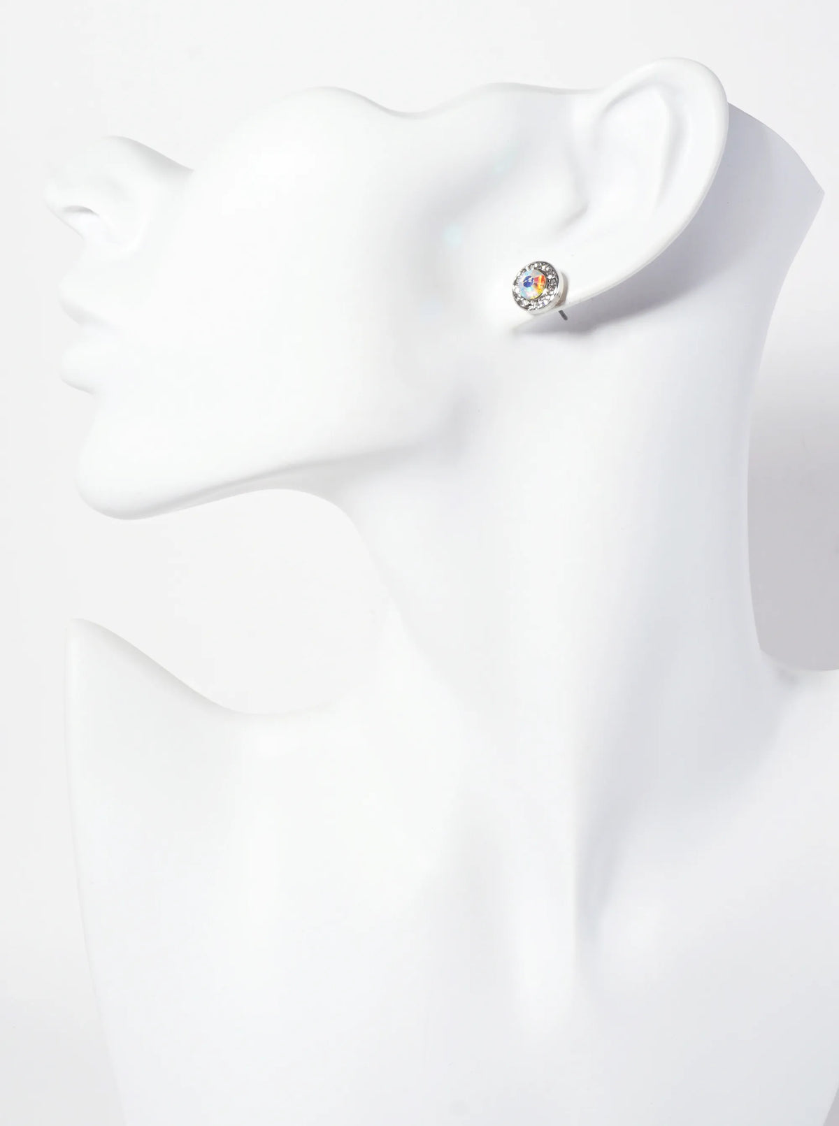 Minimalist Crystal-Pave 10mm Color-Stone Stud Earrings