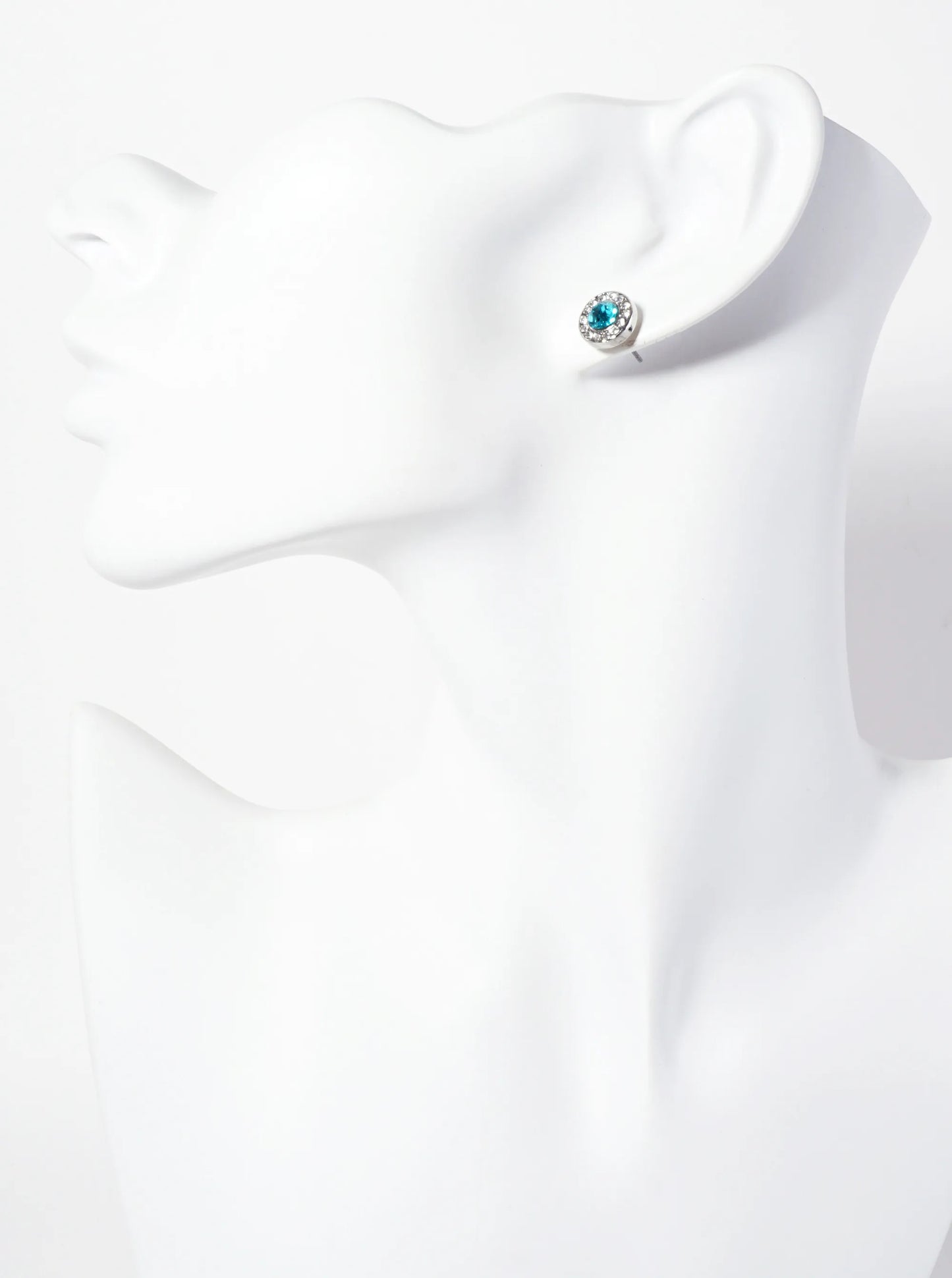 Minimalist Crystal-Pave 10mm Color-Stone Stud Earrings