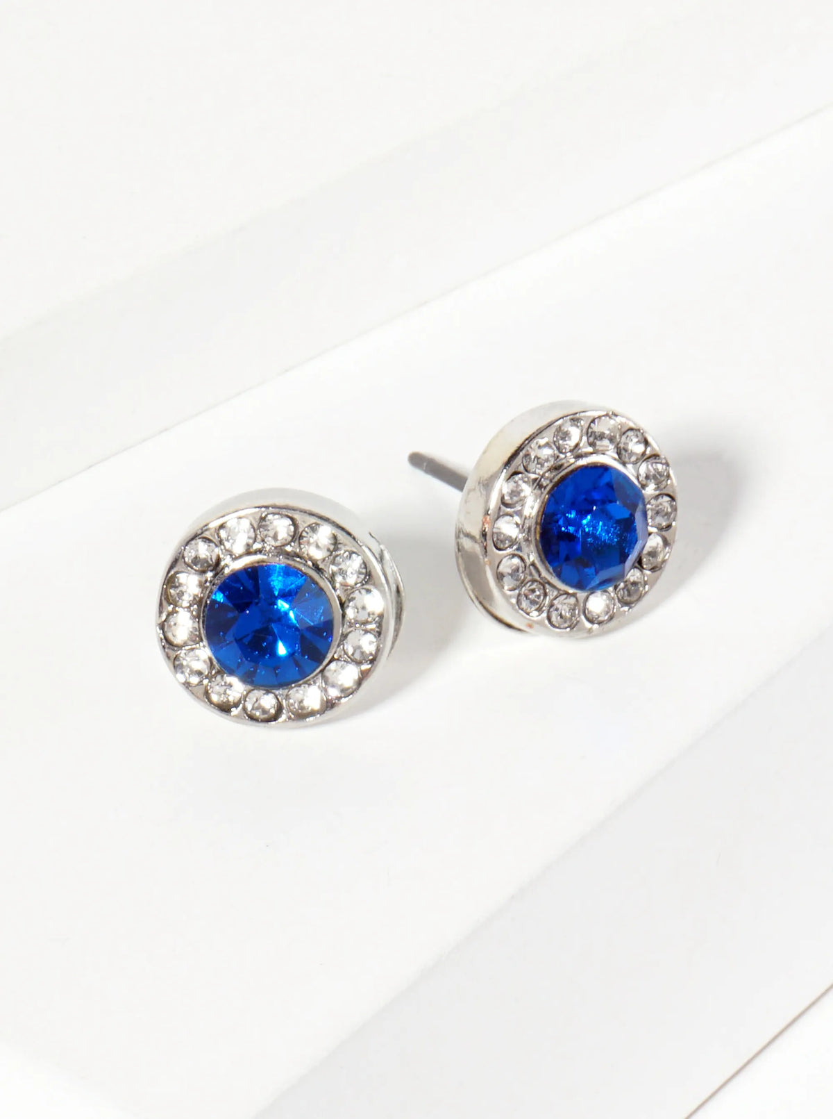 Minimalist Crystal-Pave 10mm Color-Stone Stud Earrings