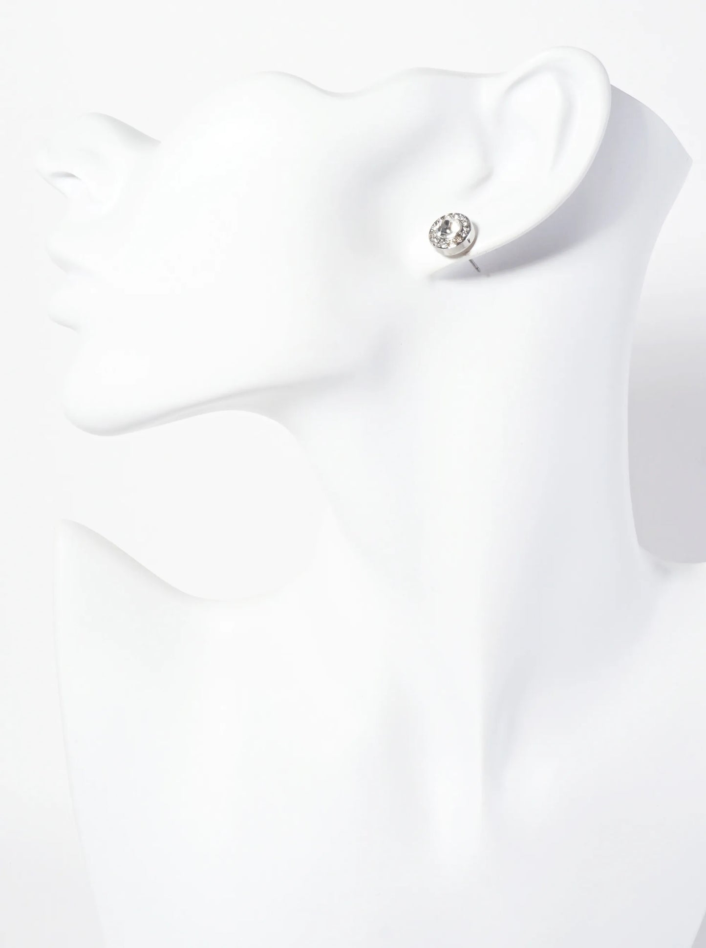 Minimalist Crystal-Pave 10mm Color-Stone Stud Earrings