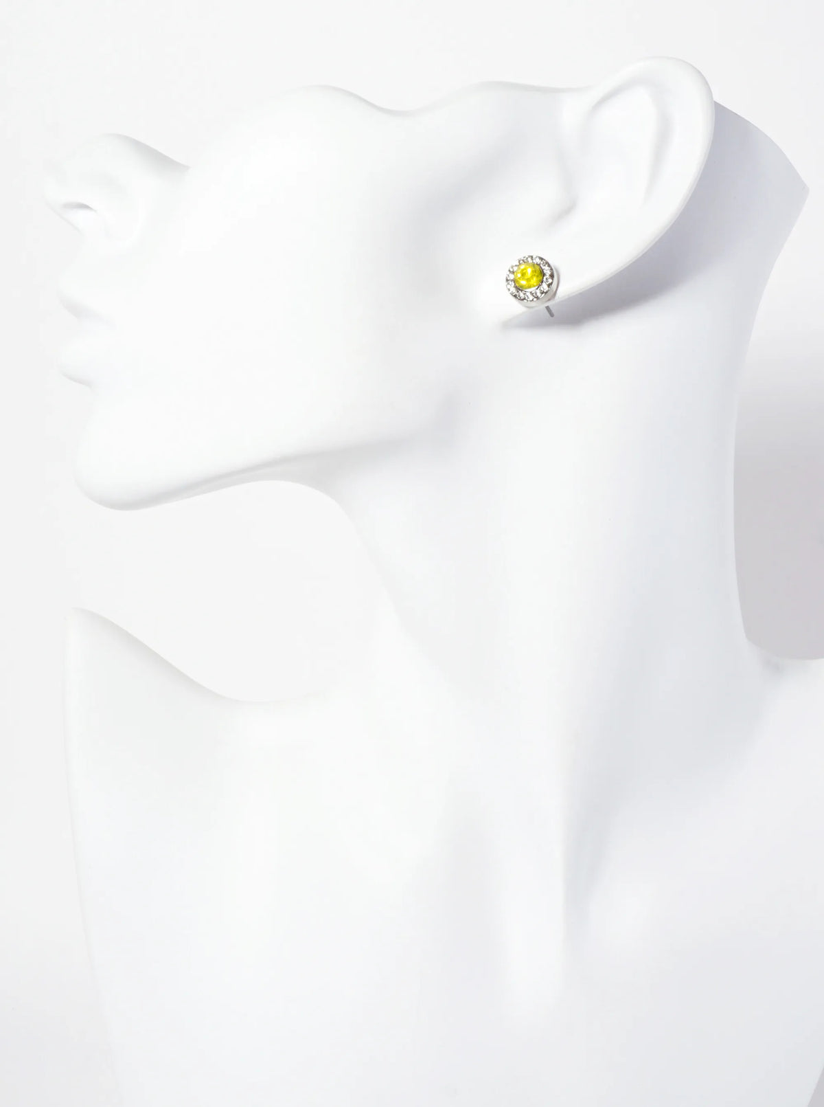Minimalist Crystal-Pave 10mm Color-Stone Stud Earrings