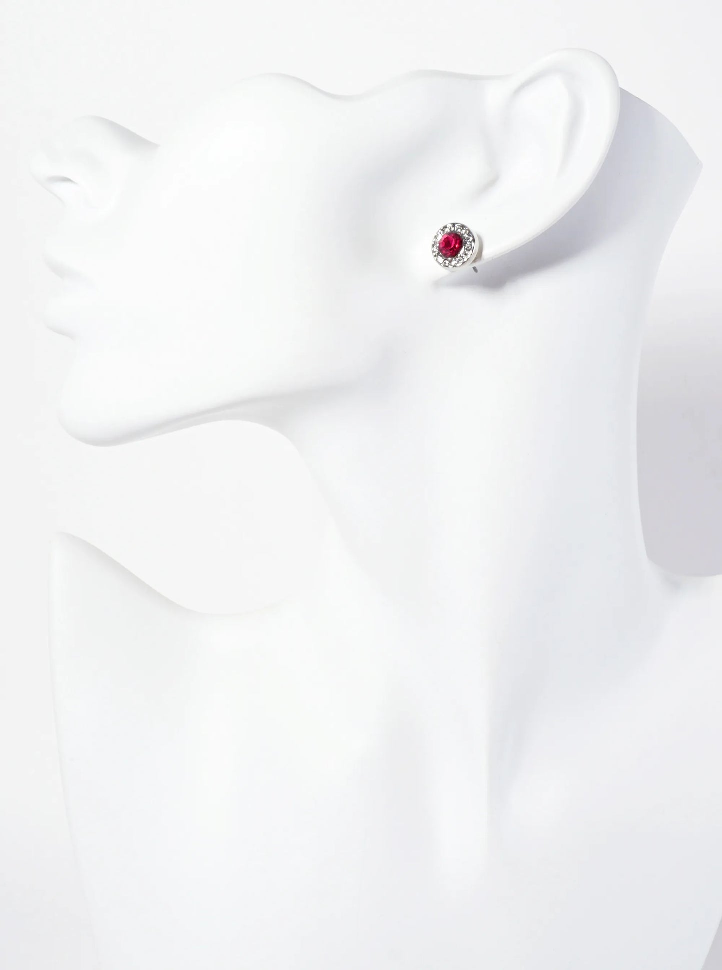 Minimalist Crystal-Pave 10mm Color-Stone Stud Earrings