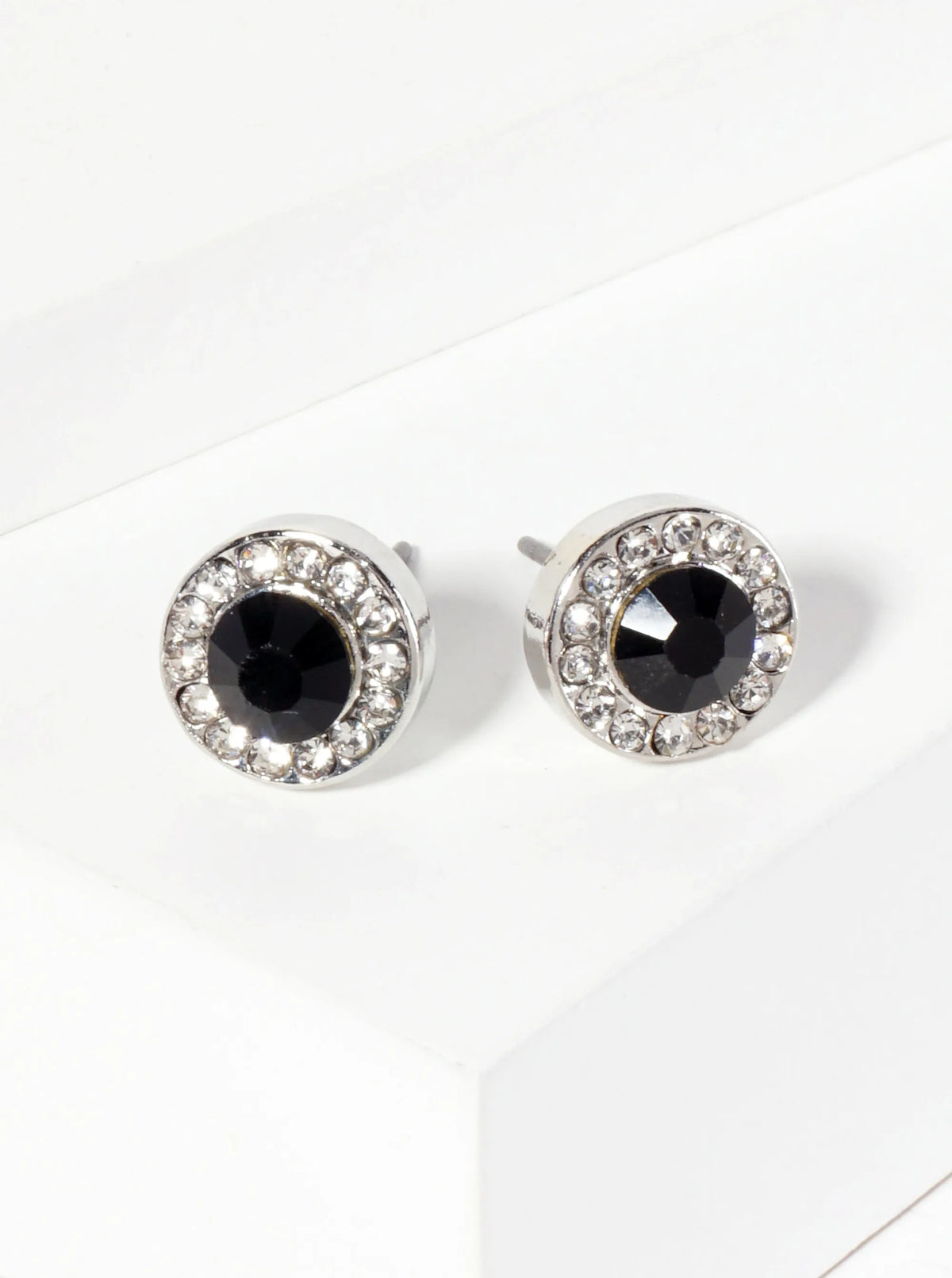 Minimalist Crystal-Pave 10mm Color-Stone Stud Earrings