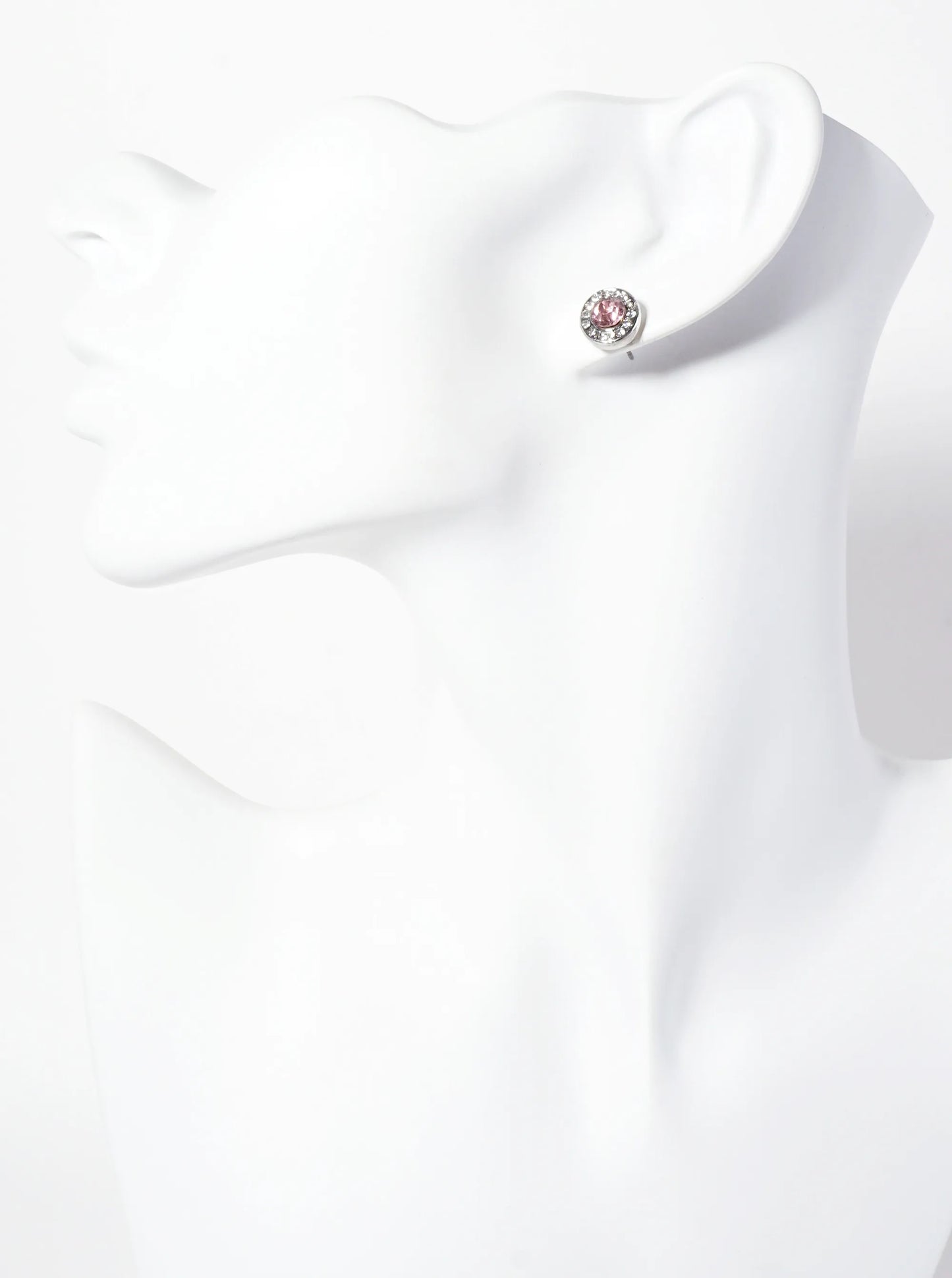 Minimalist Crystal-Pave 10mm Color-Stone Stud Earrings