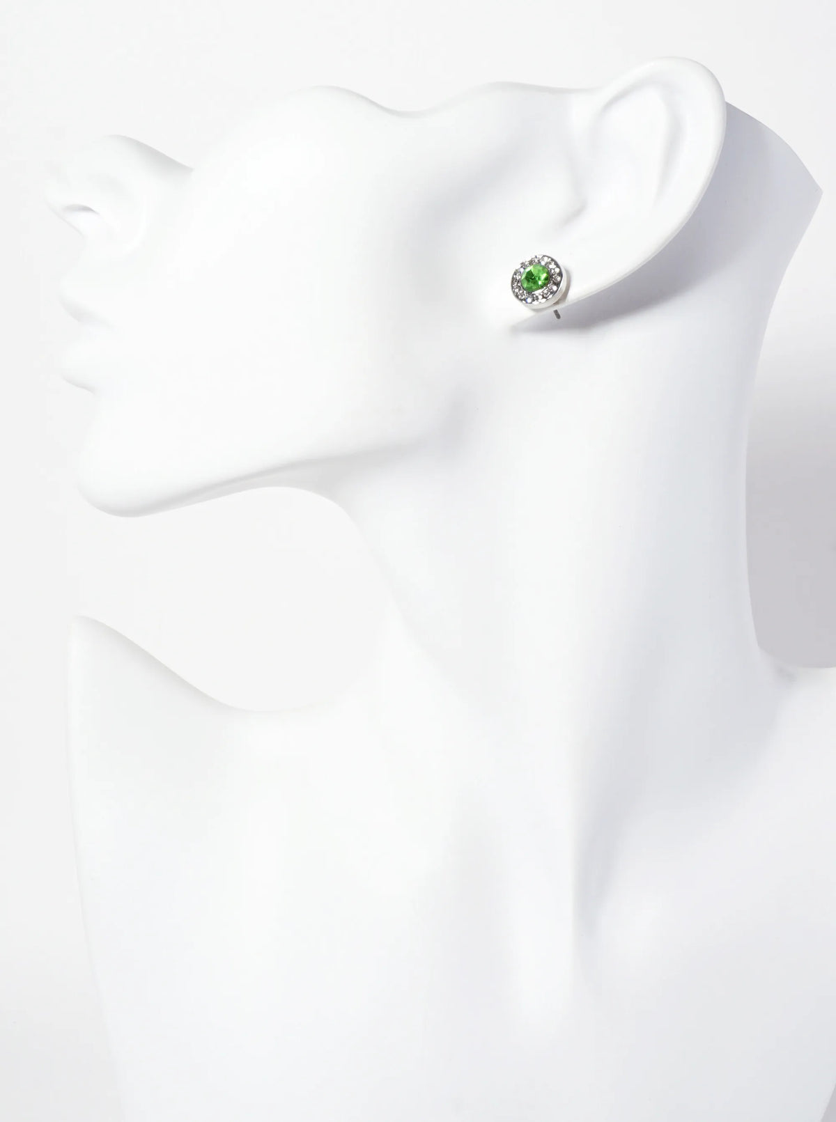 Minimalist Crystal-Pave 10mm Color-Stone Stud Earrings