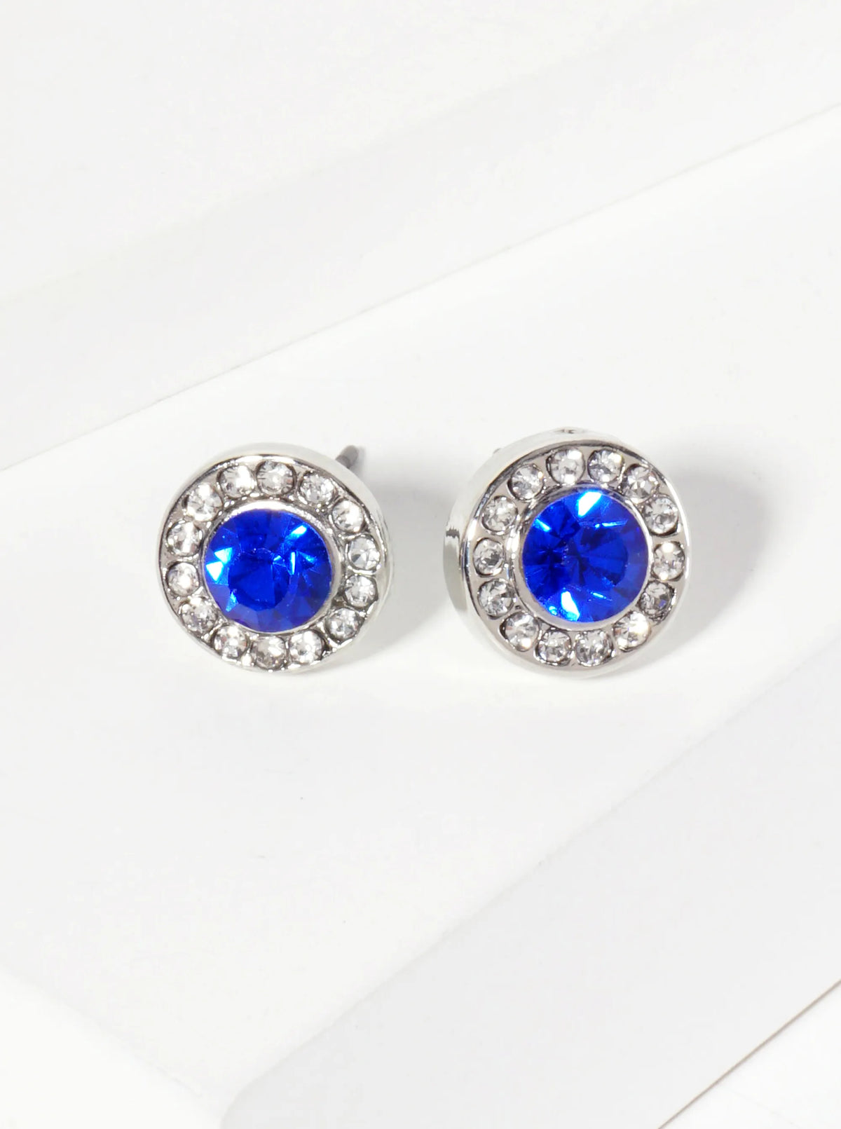 Minimalist Crystal-Pave 10mm Color-Stone Stud Earrings