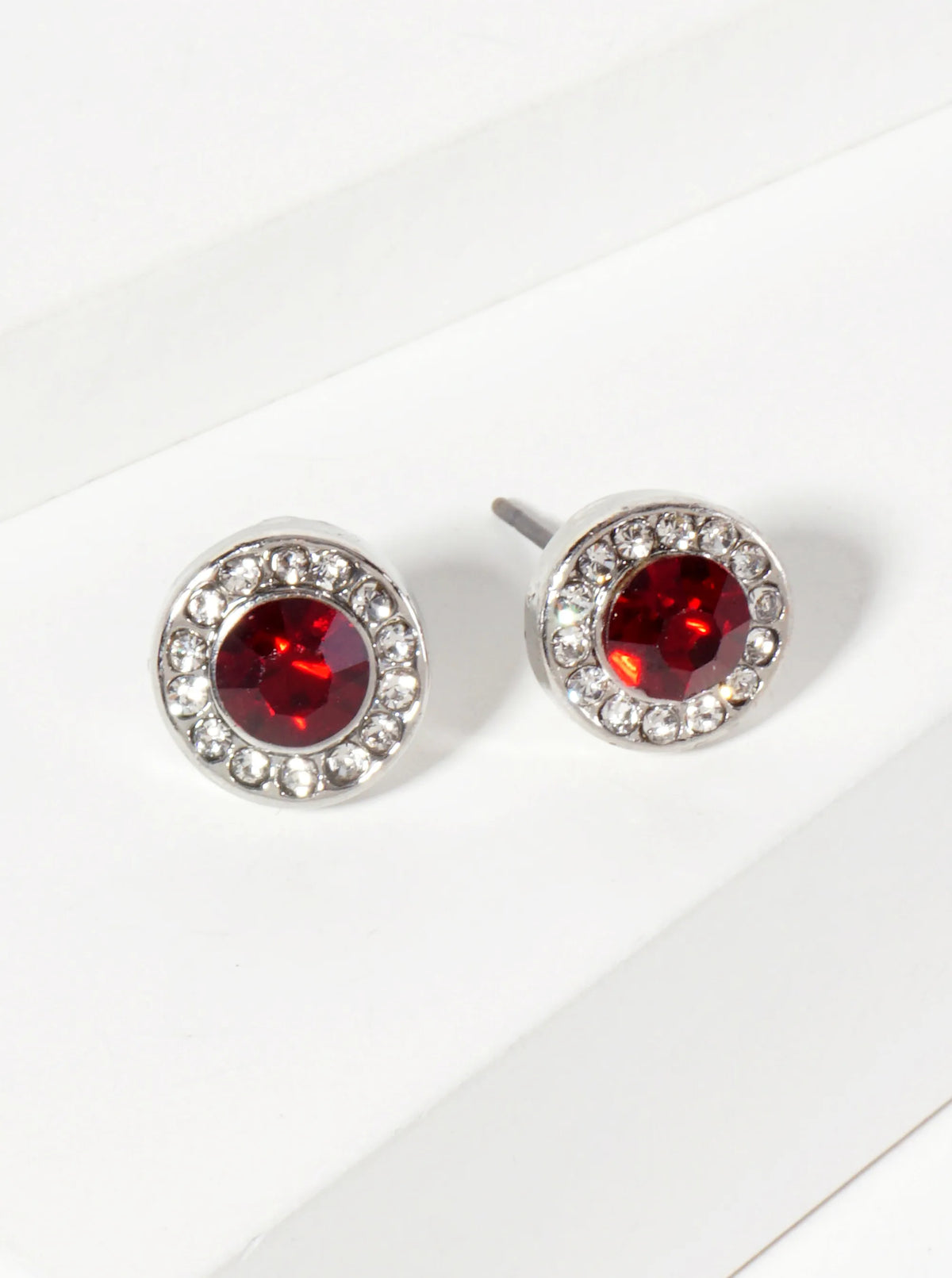 Minimalist Crystal-Pave 10mm Color-Stone Stud Earrings