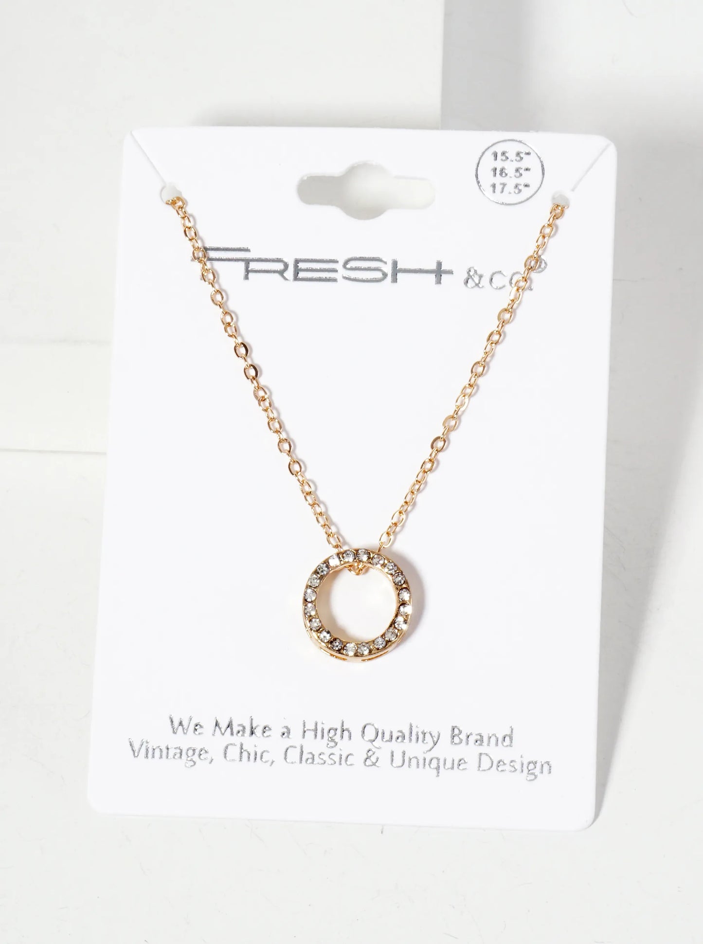 Minimalist Crystal-Pave 13mm Circle Pendant Necklace