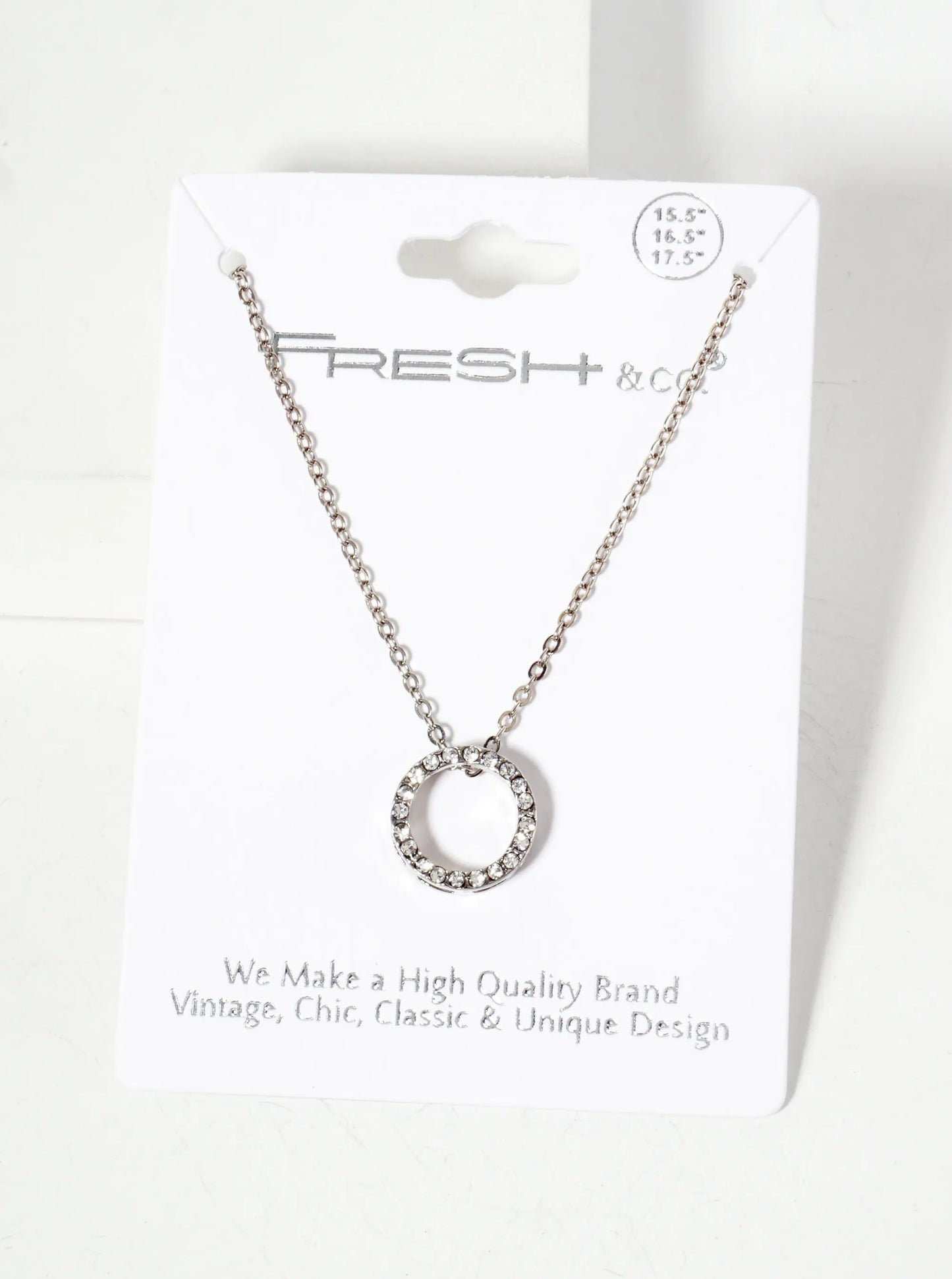 Minimalist Crystal-Pave 13mm Circle Pendant Necklace