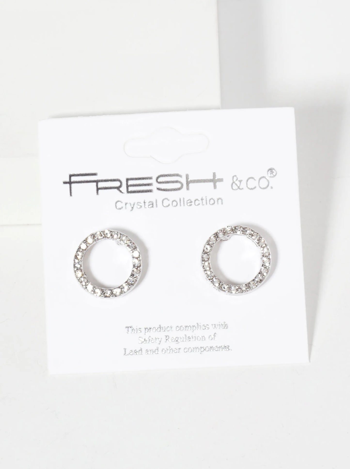 Minimalist Crystal-Pave Cutout 13mm Round Circle Stud Earrings
