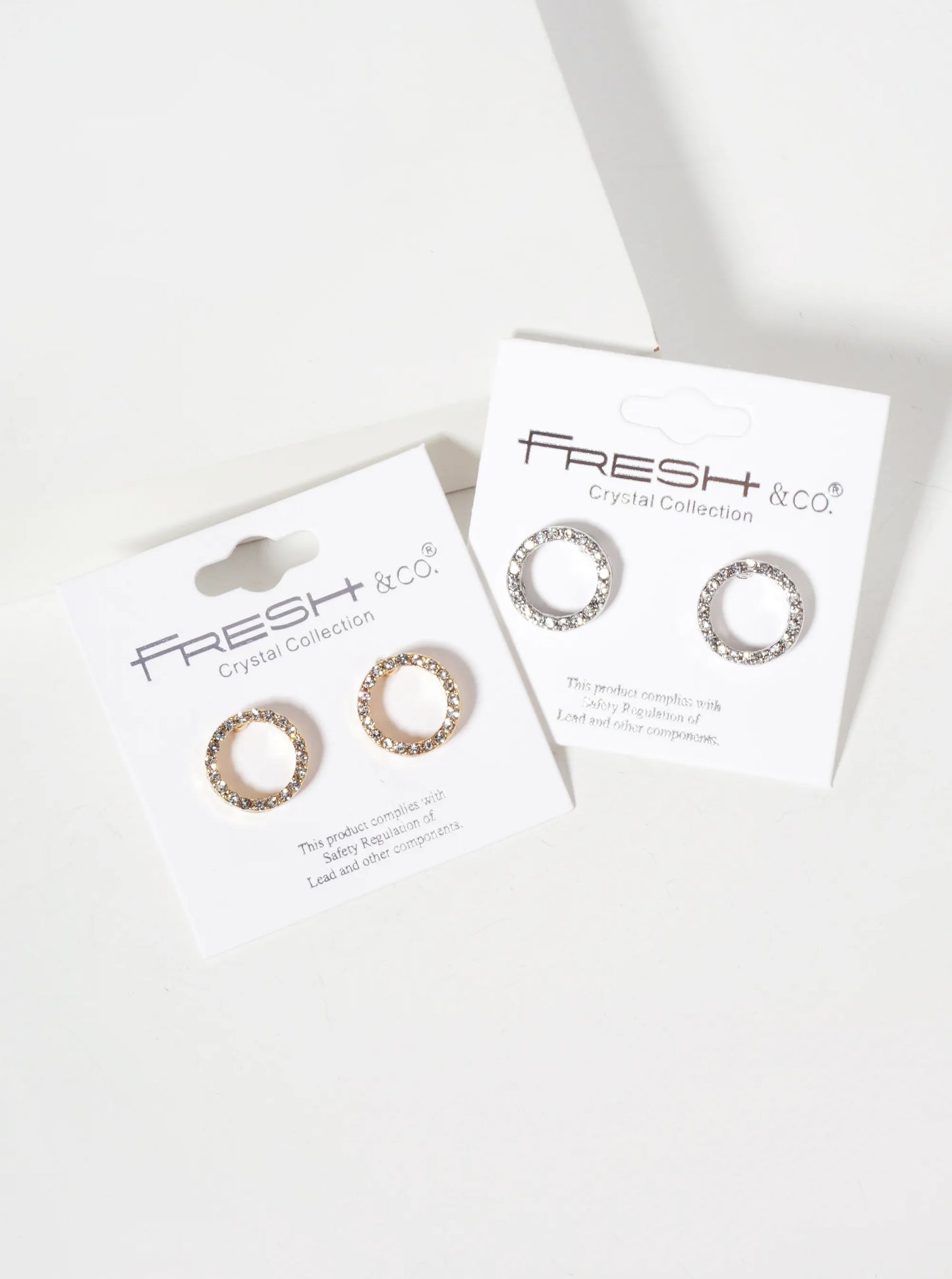 Minimalist Crystal-Pave Cutout 13mm Round Circle Stud Earrings