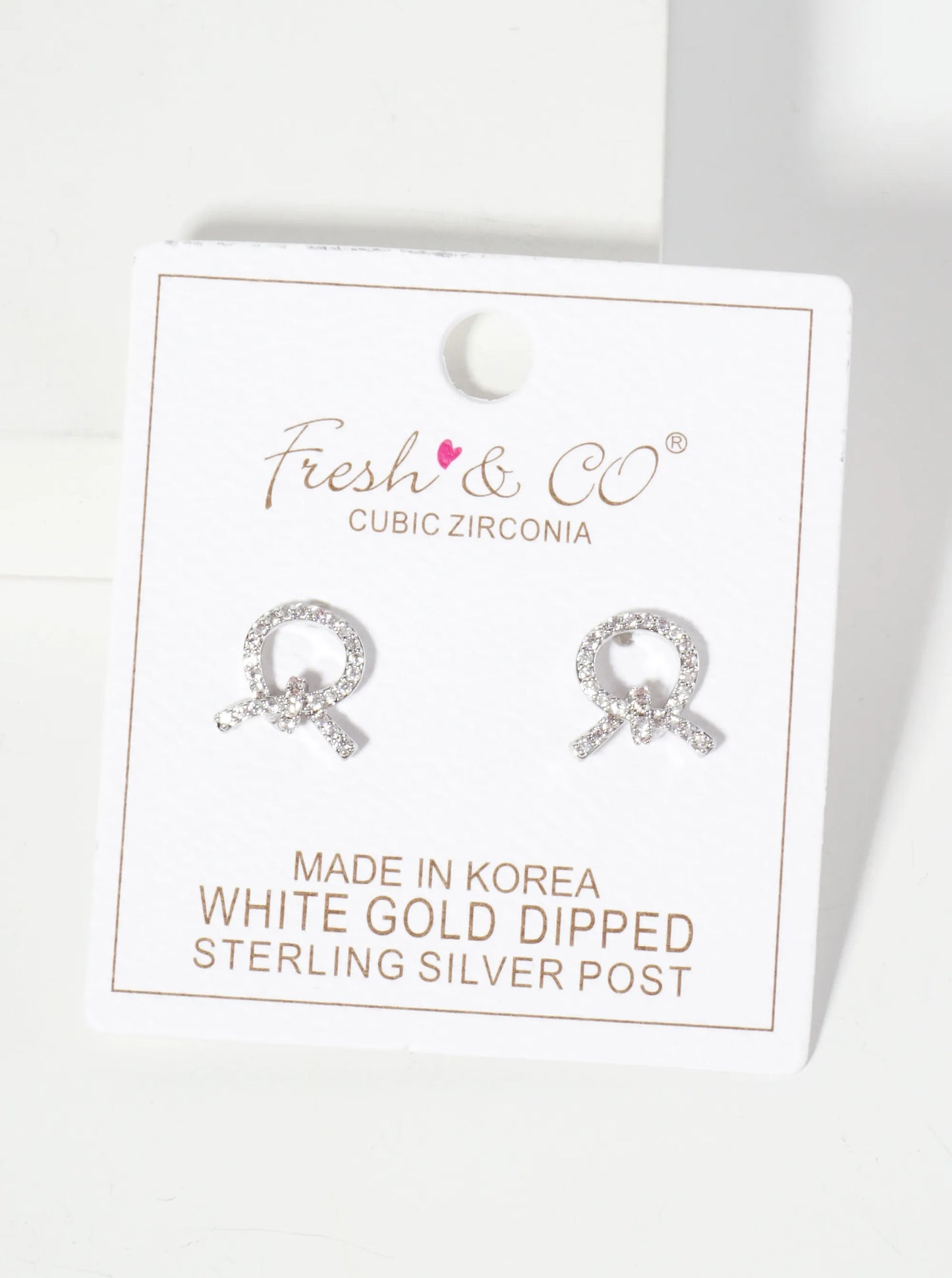 Minimalist Pave-Set Cubic-Zirconia Knot Design 18K-Gold-Dipped Stud Earrings