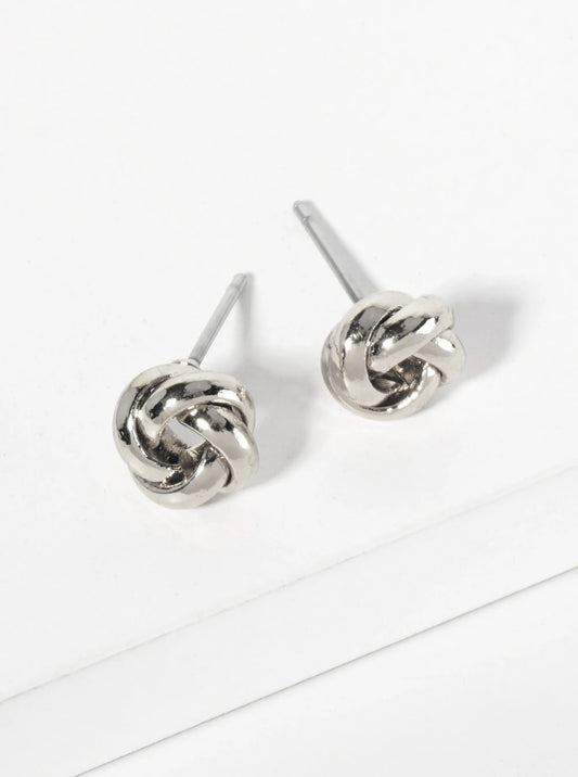 Minimalist Polished 8mm Love-Knot Stud Earrings
