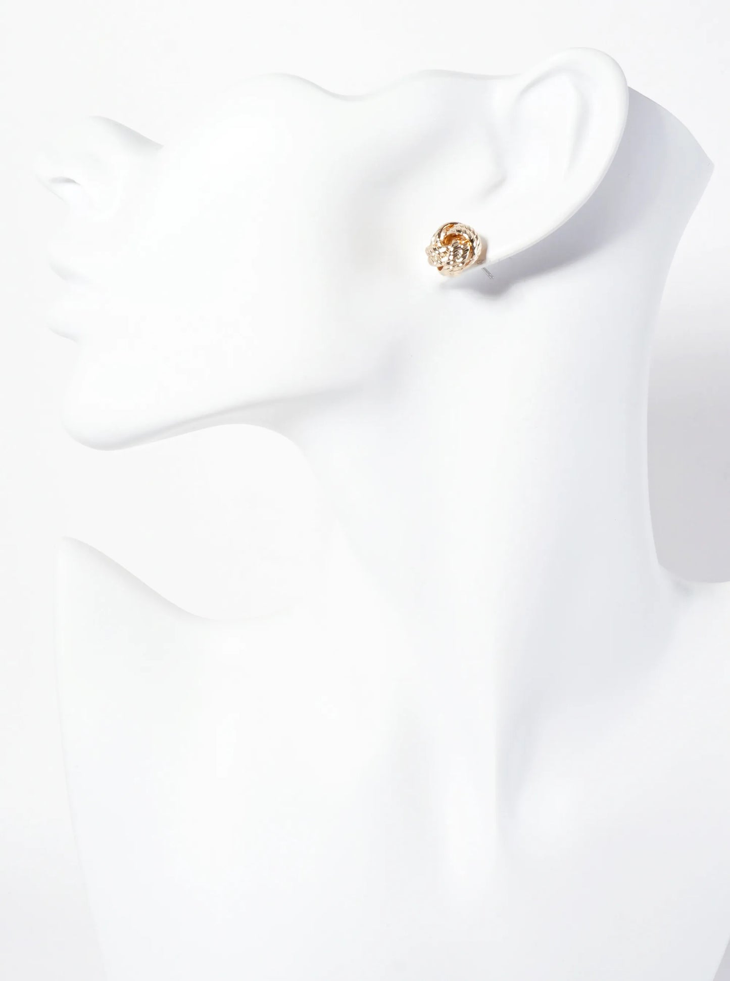 Minimalist Textured 13mm Love-Knot Stud Earrings