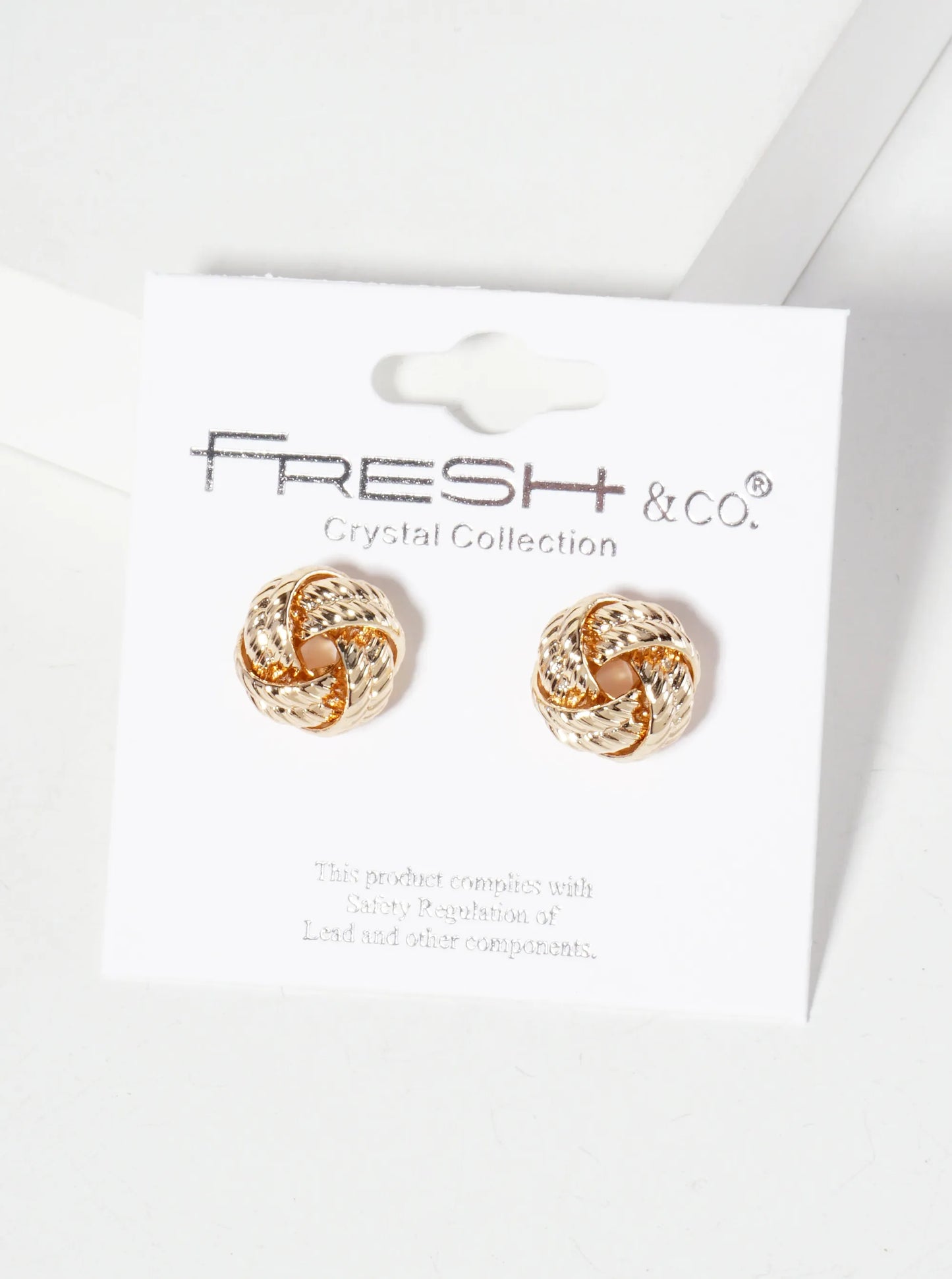 Minimalist Textured 13mm Love-Knot Stud Earrings