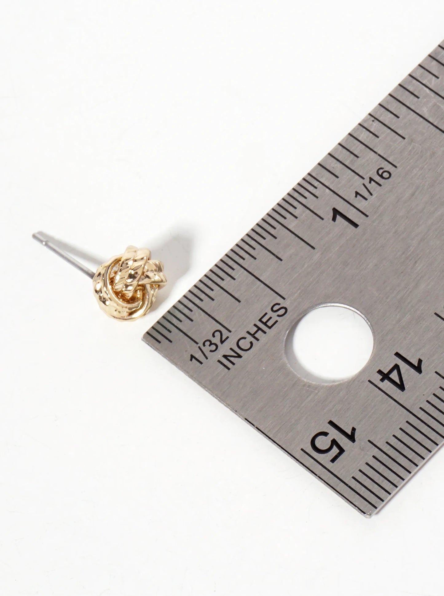 Minimalist Textured 8mm Love-Knot Stud Earrings