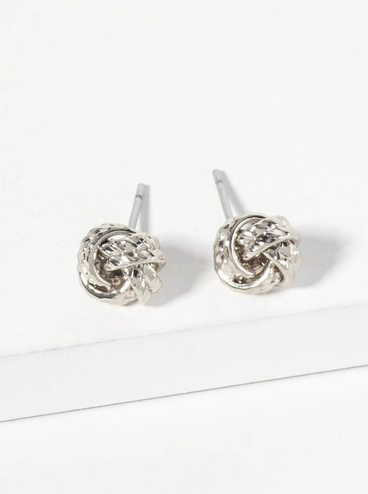 Minimalist Textured 8mm Love-Knot Stud Earrings
