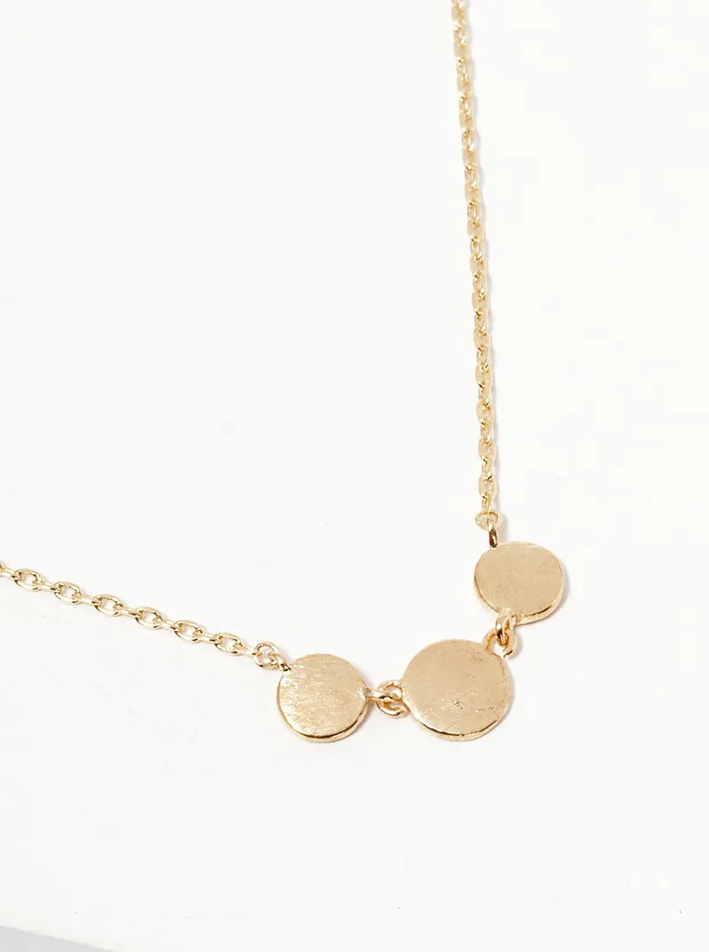 Minimalist Tri Dainty Circle Pendant 18K-Gold-Dipped Necklace
