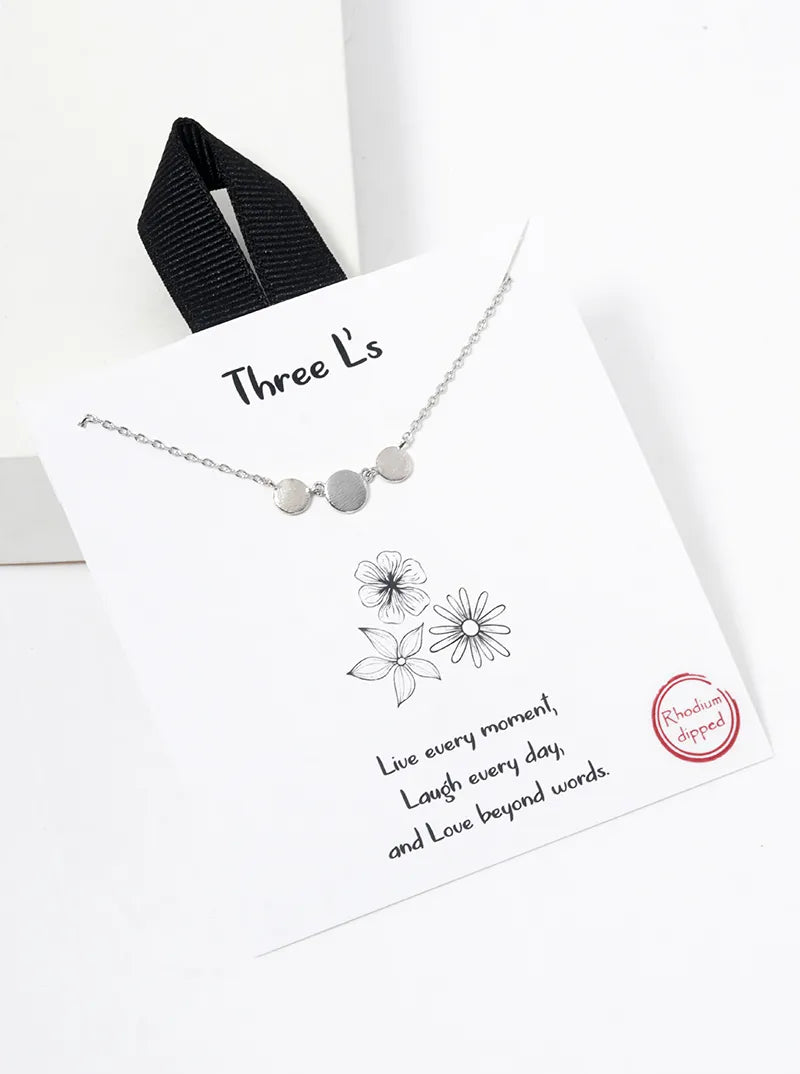 Minimalist Tri Dainty Circle Pendant 18K-Gold-Dipped Necklace
