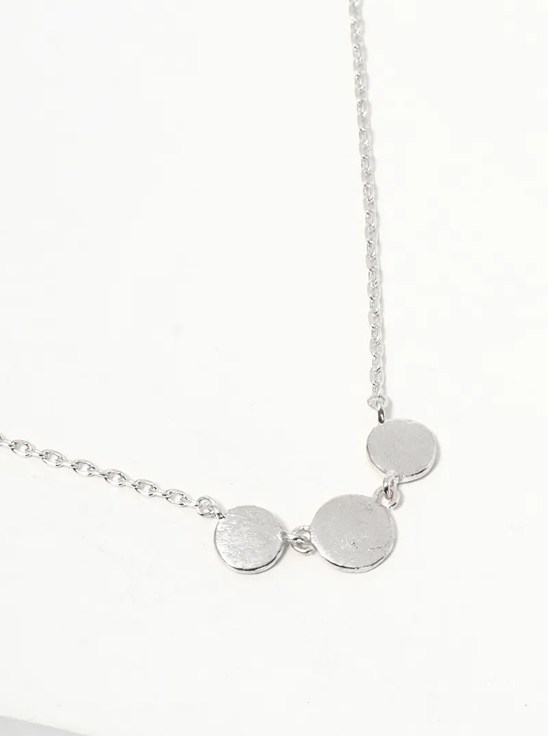 Minimalist Tri Dainty Circle Pendant 18K-Gold-Dipped Necklace