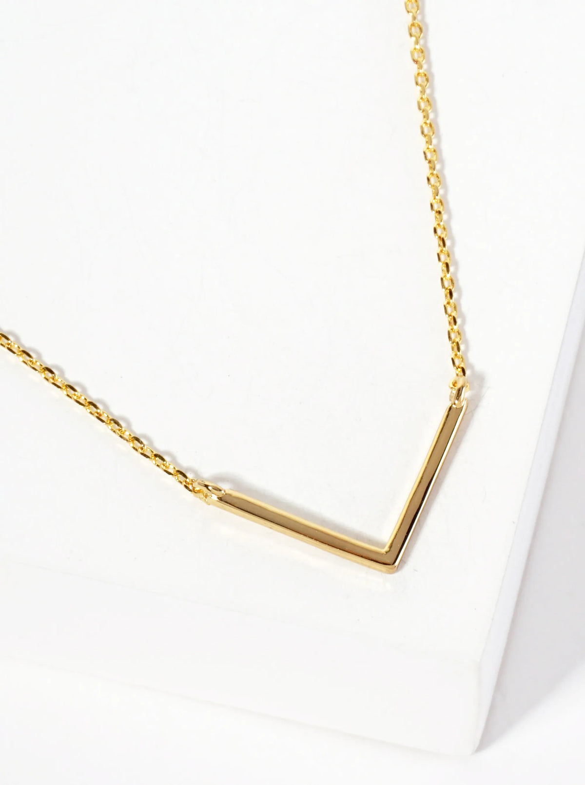 Minimalist V-Shape Pendant 18K-Gold-Dipped Necklace