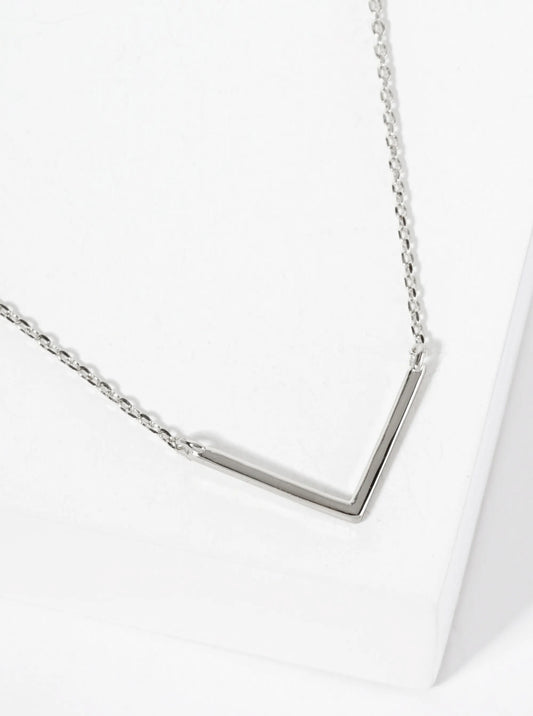 Minimalist V-Shape Pendant 18K-Gold-Dipped Necklace