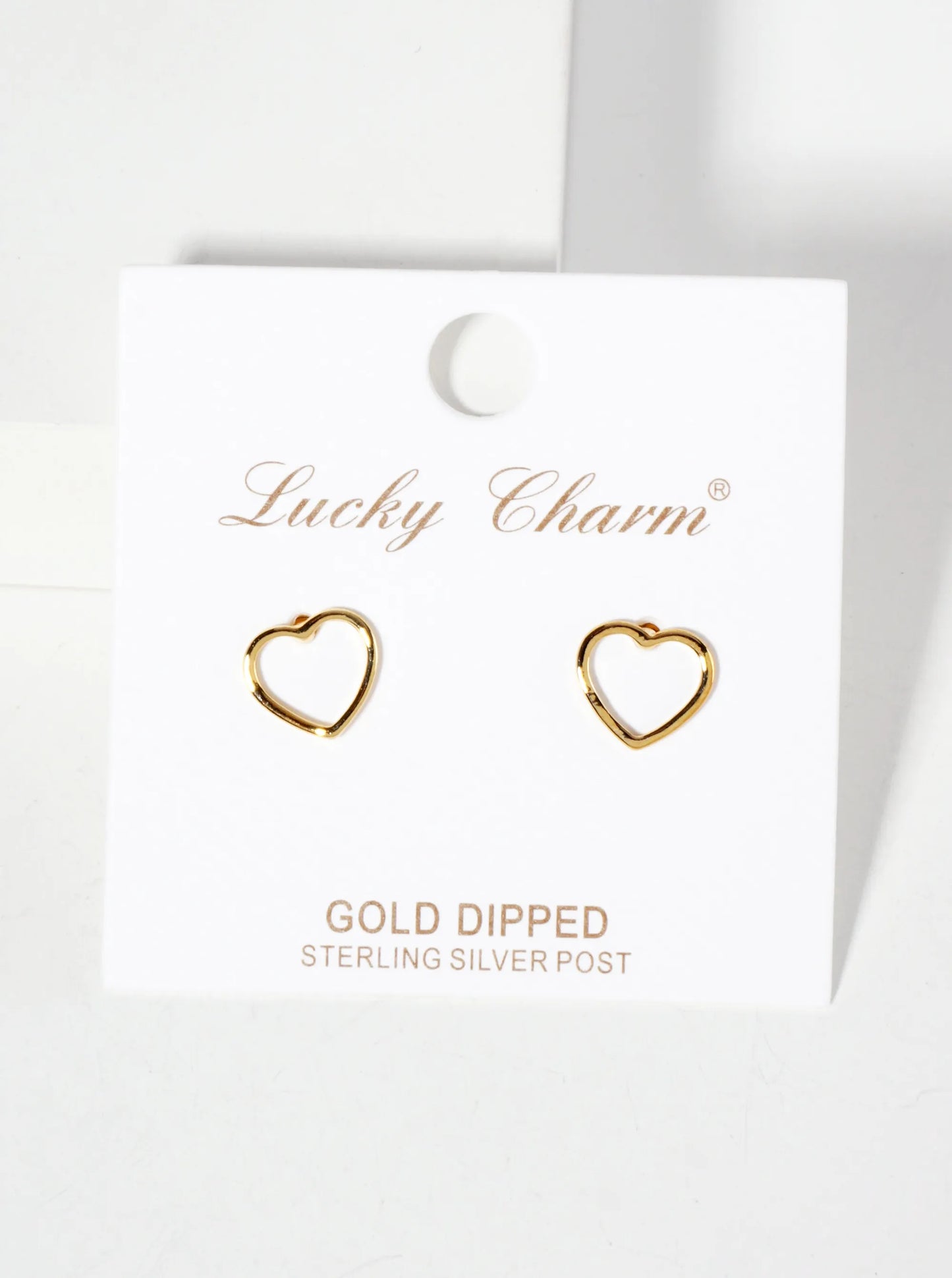 Minimalist Wire Heart 18K-Gold-Dipped Stud Earrings