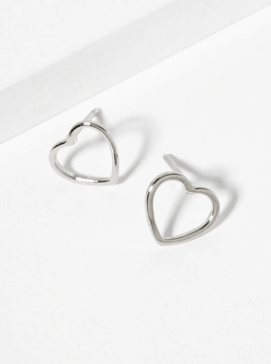Minimalist Wire Heart 18K-Gold-Dipped Stud Earrings