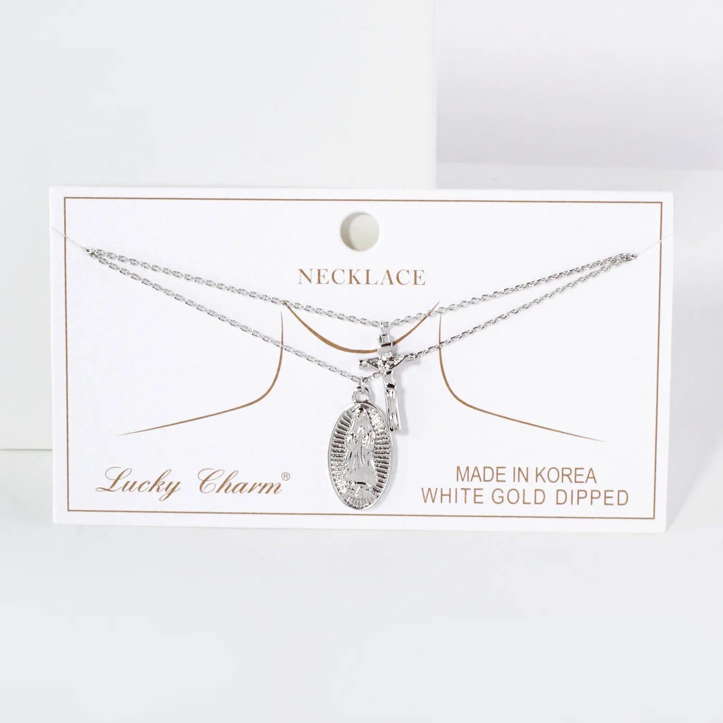 Miraculous Mary Medal Pendant 18K-Gold-Dipped Layered Necklace