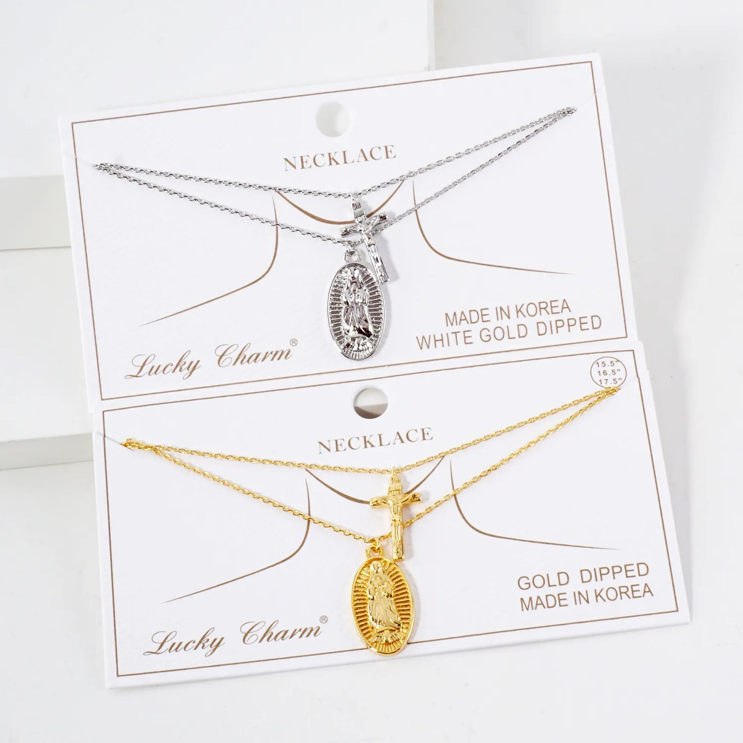 Miraculous Mary Medal Pendant 18K-Gold-Dipped Layered Necklace