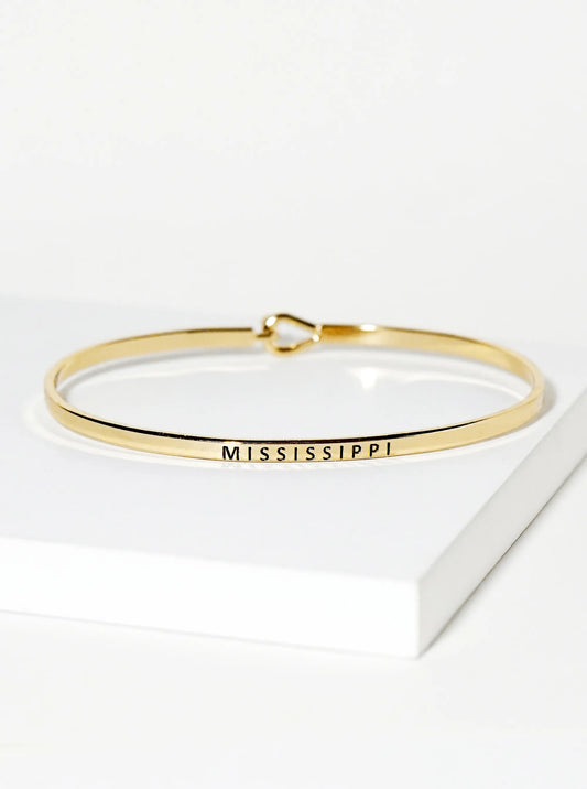 Mississippi Engraved Inspirational Bangle Bracelet