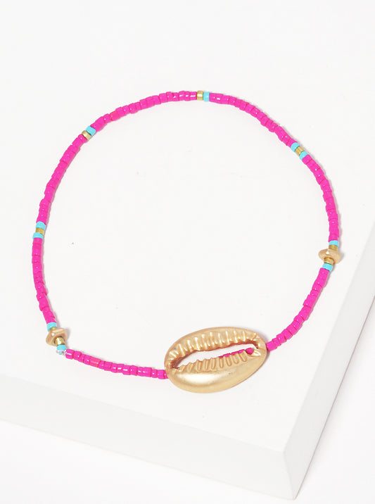 Mixed Bead Shellfish Sea Life Stretch Bracelet