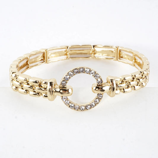 Mockup Watchband Crystal Circle Stretch Bracelet
