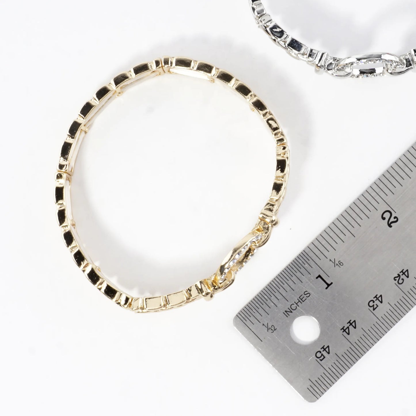 Mockup Watchband Crystal Circle Stretch Bracelet