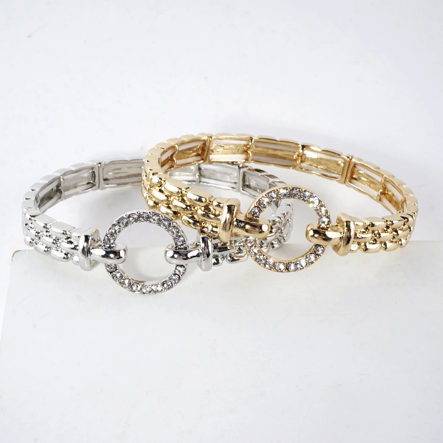 Mockup Watchband Crystal Circle Stretch Bracelet