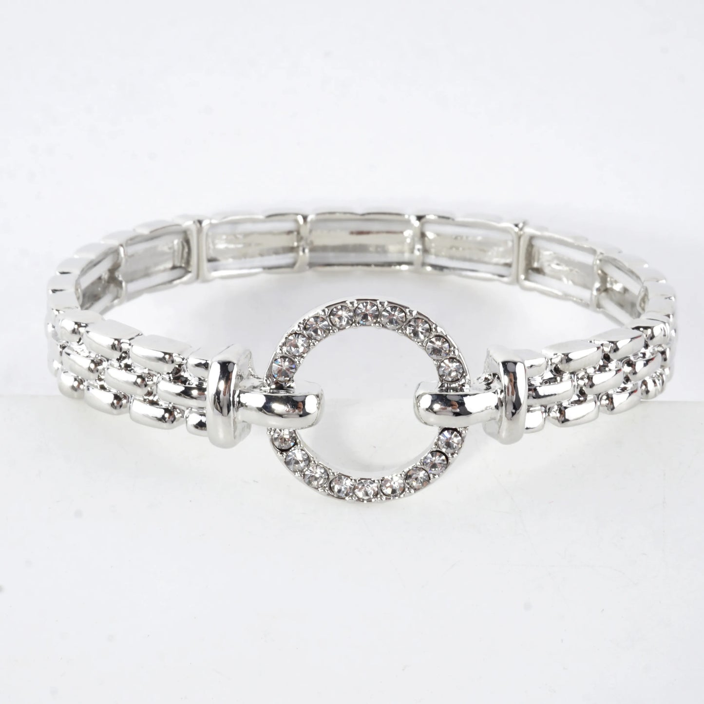 Mockup Watchband Crystal Circle Stretch Bracelet