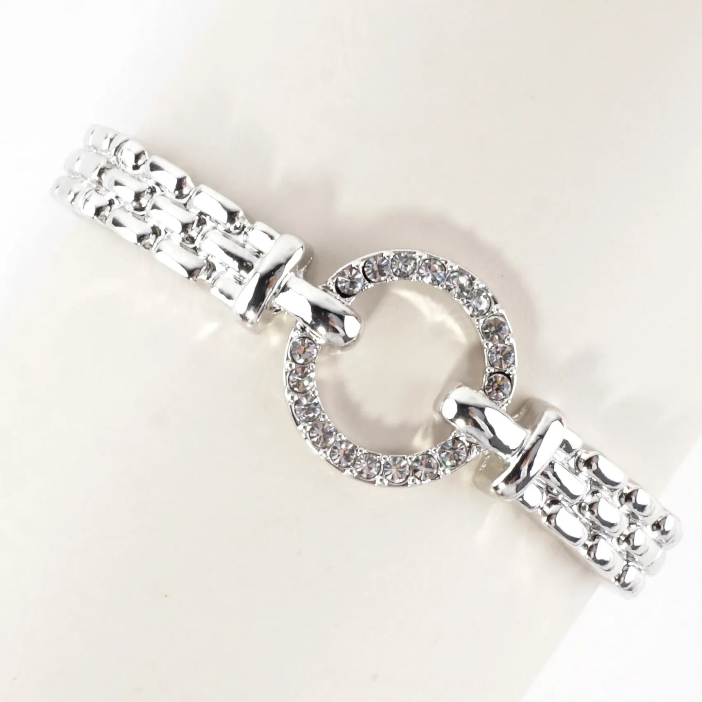 Mockup Watchband Crystal Circle Stretch Bracelet