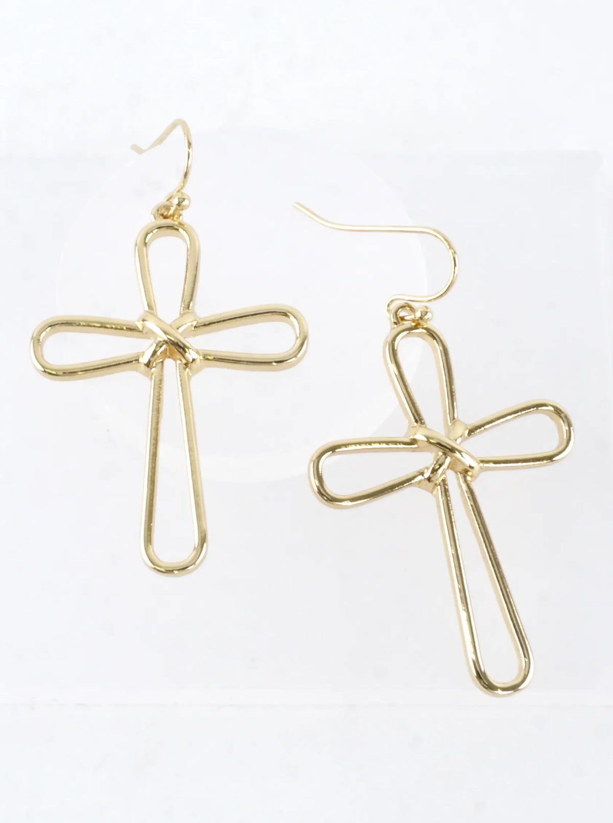 Modern Open Cross Wire Drop Earrings